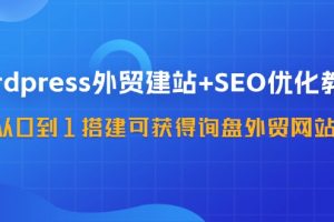 (11911期)WordPress-外贸建站+SEO优化教程:从0到1搭建可获得询盘外贸网站-57节课