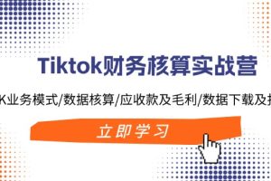 (11978期)Tiktok财务核算实战营:TK业务模式/数据核算/应收款及毛利/数据下载及报表