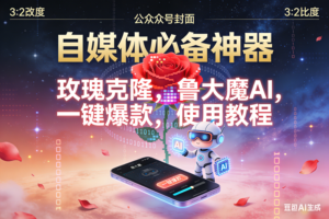（16965期）ai鲁大魔，自媒体必备的软件，玫瑰克隆神器，一键爆款，详细教程